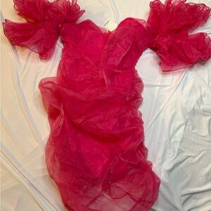 Cider Pink Sheer Ruffle Dress